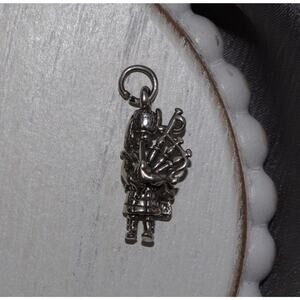 Scottish Bagpiper Sterling Silver Charm 3.62G / 1in